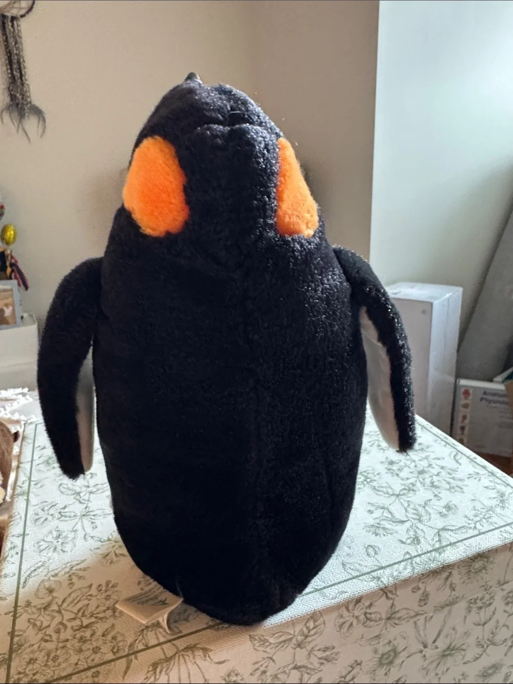 Plush Penguin Soft Toy in Black, Cream and Orange - Small Pets Accessory
